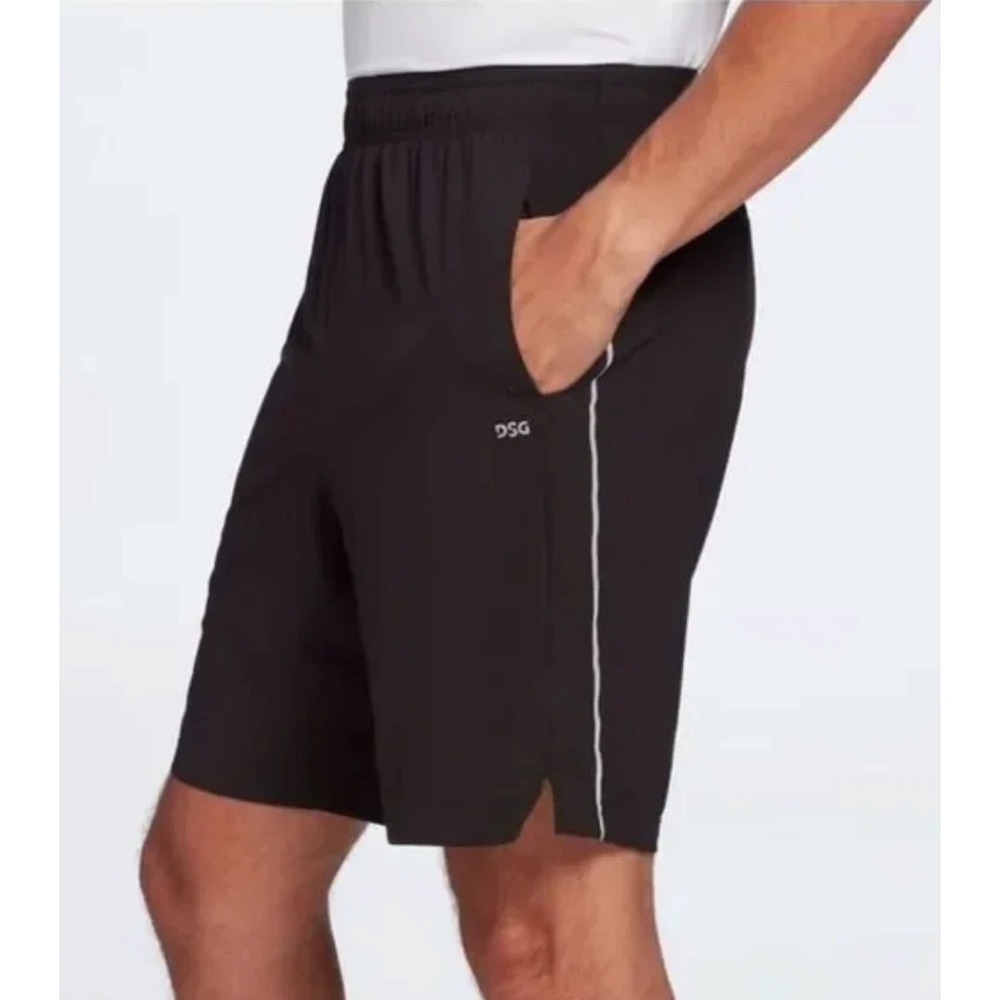 DSG® Dick's Sporting Goods (Men's SMALL) 9" Stride™ Run Shorts in Black/White